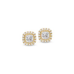 Gold finish sterling silver micropave simulated diamond earrings with simulated diamonds