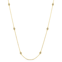 Gold finish sterling silver micropave 24 tin cup necklace with simulated diamonds