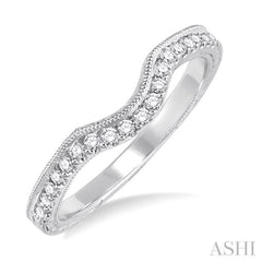 1/5 Ctw Round Cut Diamond Wedding Band in 14K White Gold