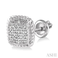 1/20 Ctw Round Cut Diamond Earrings in Sterling Silver