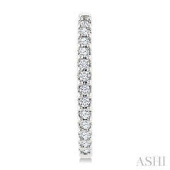 1/5 Ctw Round Cut Diamond Hoop Earrings in 10K White Gold