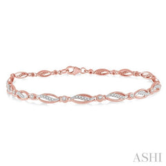 1/3 Ctw Round Cut Diamond Marquise Fashion Bracelet in 10K Rose Gold