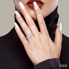 3/8 Ctw Intertwined Shank Round Cut Diamond Semi-Mount Engagement Ring in 14K White Gold