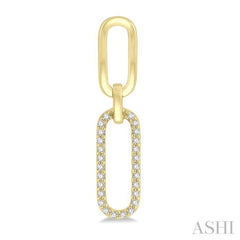 1/6 Ctw Round Cut Diamond Paper Clip Earring in 14K Yellow Gold