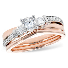 14KT Gold Two-Piece Wedding Set