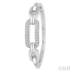 1/10 Ctw Round Cut Diamond Paperclip Hoop Earrings in Sterling Silver