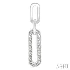 1/10 Ctw Round Cut Diamond Paperclip Earrings in Sterling Silver
