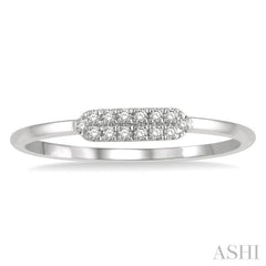 1/20 Ctw Pointed Pod Round Cut Diamond Stackable Petite Fashion Ring in 10K White Gold