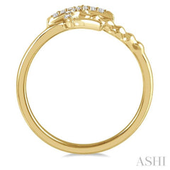 1/10 Ctw Palm Tree Round Cut Bead Bijoux Diamond Petite Fashion Ring in 10K Yellow Gold