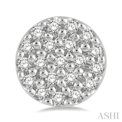 1/8 Ctw Disc Shape Round Cut Diamond Petite Fashion Earrings in 10K White Gold