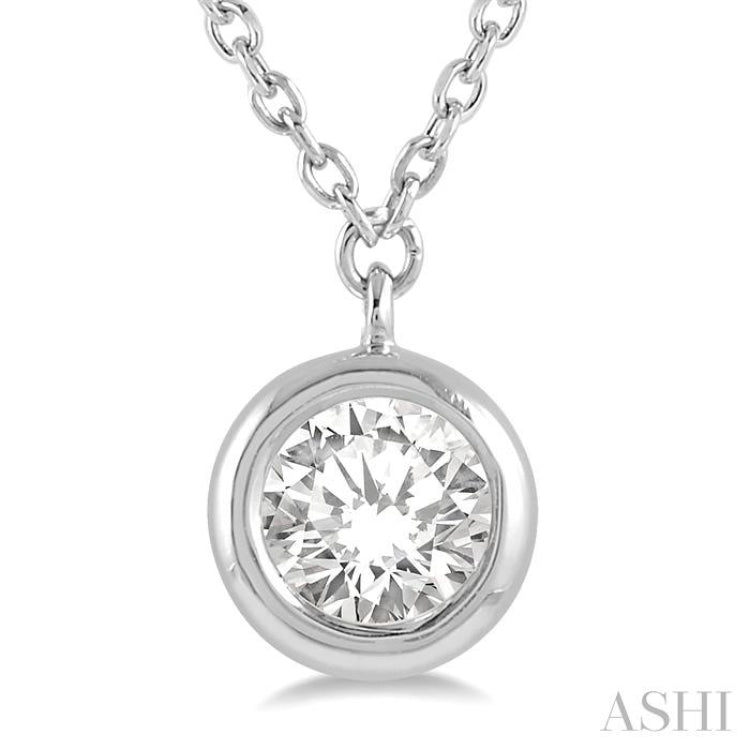 3/8 ctw Round Cut Diamond Necklace in 14K White Gold