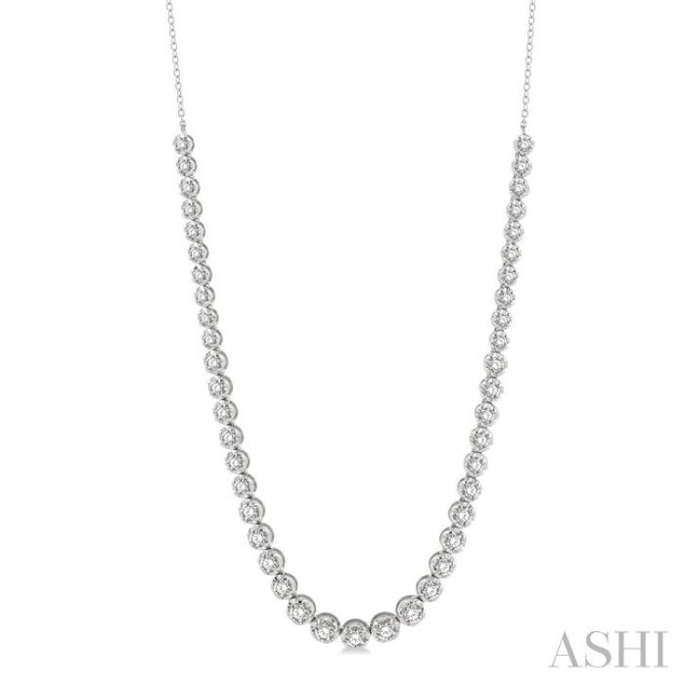 3 Ctw Round Cut Diamond Illusion Necklace in 10K White Gold