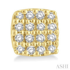 1/8 Ctw Cushion Shape Round Cut Diamond Petite Fashion Earrings in 14K Yellow Gold