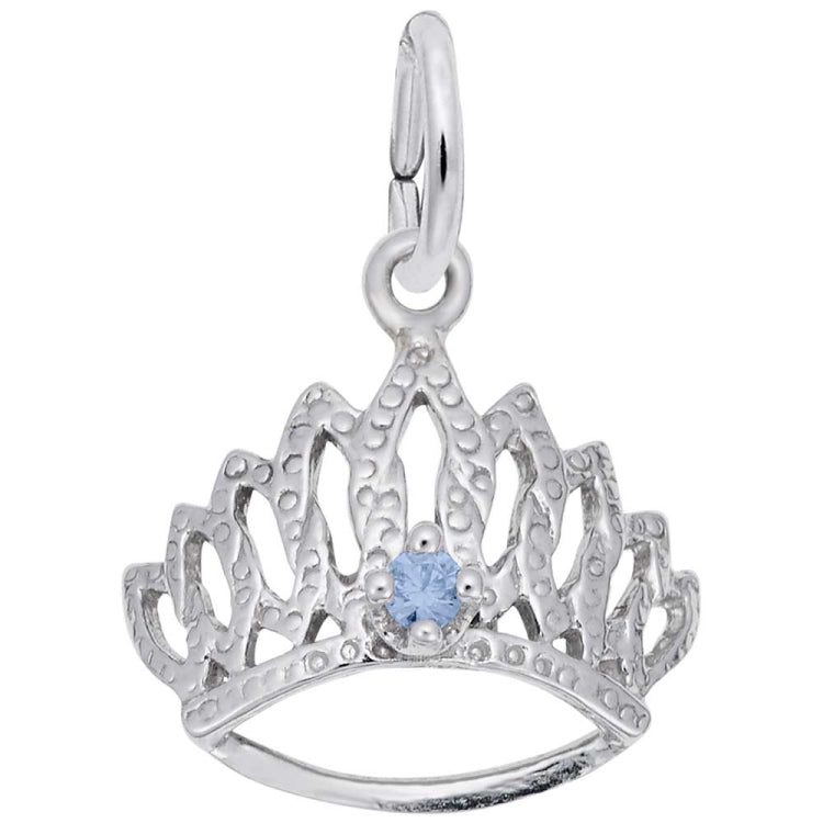 14 KT TIARA W/BIRTHSTONE-MAR