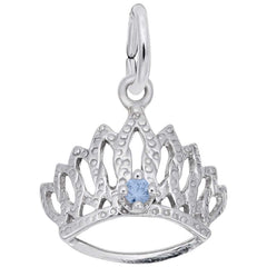 14 KT TIARA W/BIRTHSTONE-MAR