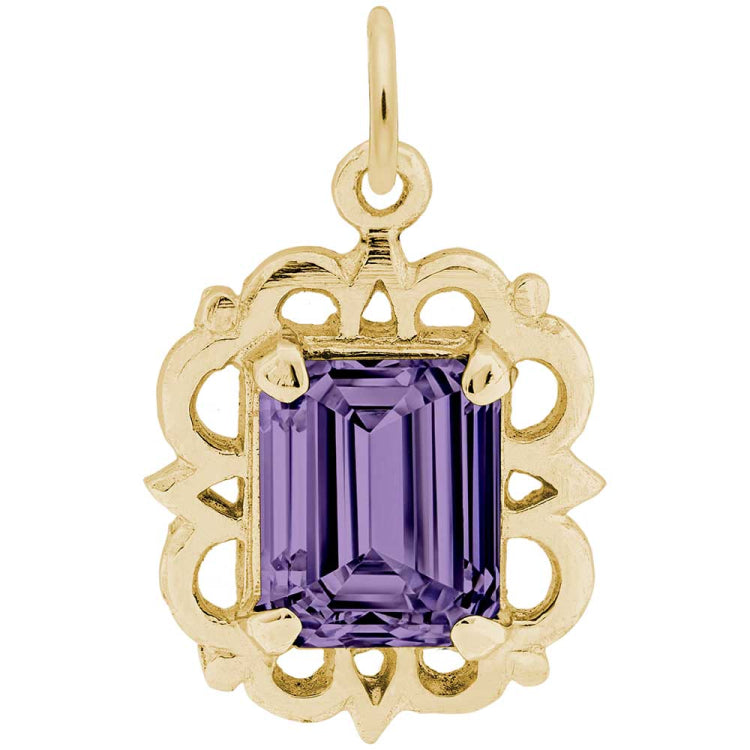 10 KT Birthstone Charm - Feb