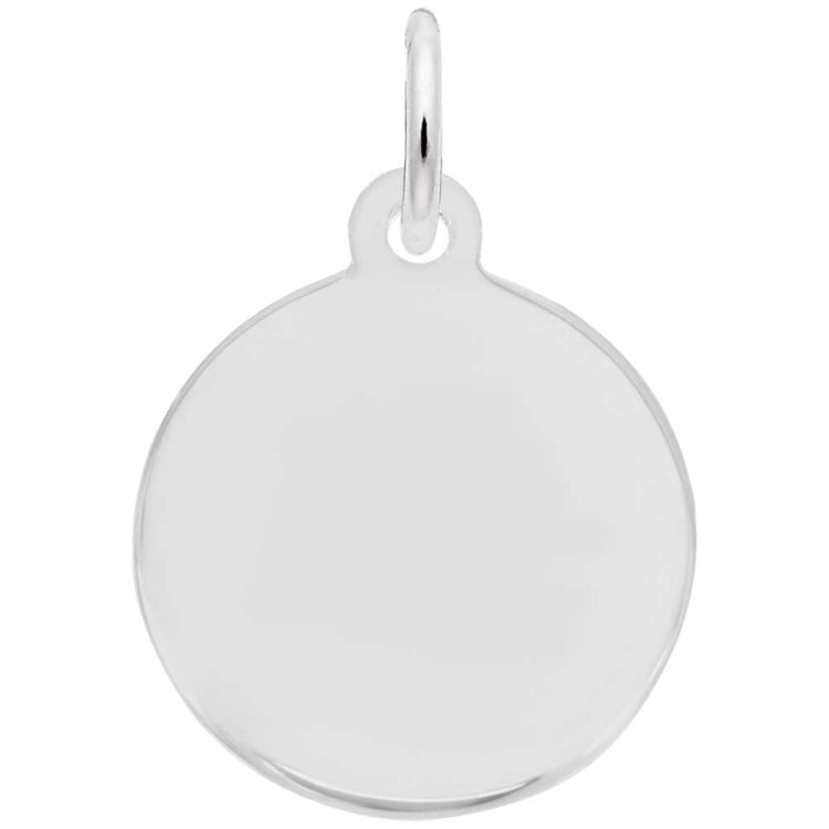 SILVER PETITE DISC PLAIN CHARM 