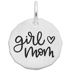 SILVER GIRL MOM TAG CHARM 