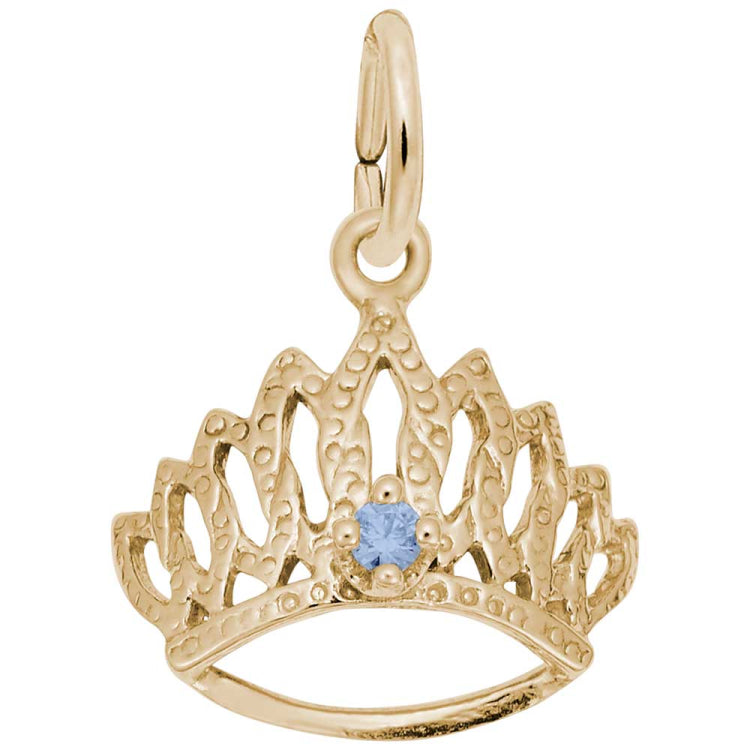 14 KT TIARA W/BIRTHSTONE-MAR