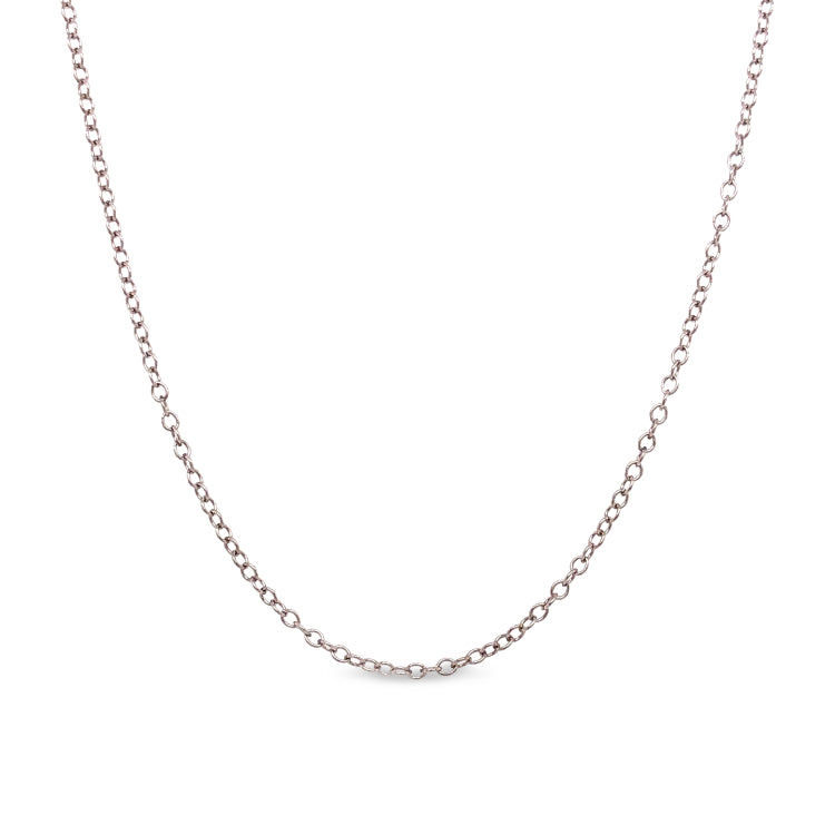 20 Platinum Finish Sterling Silver Fine Cable Chain