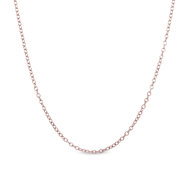 20 Rose Gold Finish Sterling Silver Fine Cable Chain