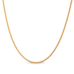 20 Gold Sterling Silver 1mm Curb Chain with End Caps and Spring Ring