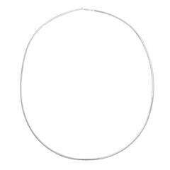 18 platinum finish sterling silver 2mm omega chain