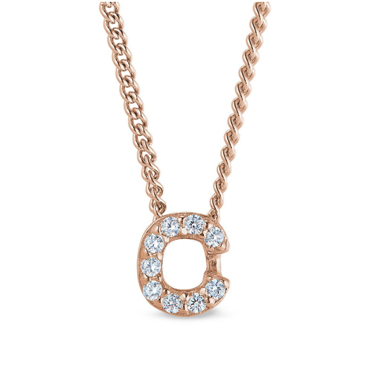 Rose Gold Finish Initial Pendant
