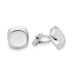Rhodium Finish Cushion Cufflinks