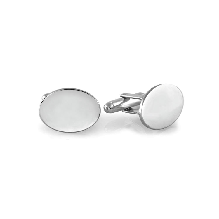 Rhodium Finish Plain Polished Swivel Action Cufflinks