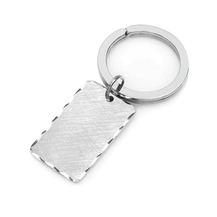Rhodium Finish Florentine Engraved Key Ring