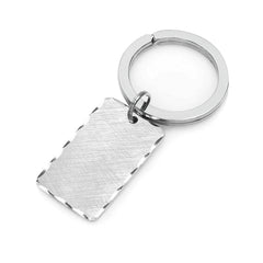 Rhodium Finish Florentine Engraved Key Ring
