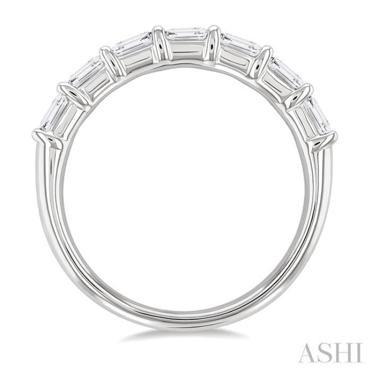 1 Ctw East-West Emerald Cut Diamond Fashion Band in 14K White Gold