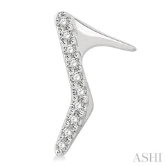 1/20 Ctw Petite High Heel Pumps Round Cut Diamond Fashion Stud Earrings in 10K White Gold