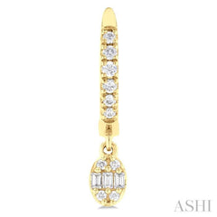 1/3 Ctw Petite Oval Shape Fusion Diamond Fashion Huggies in 10K Yellow Gold