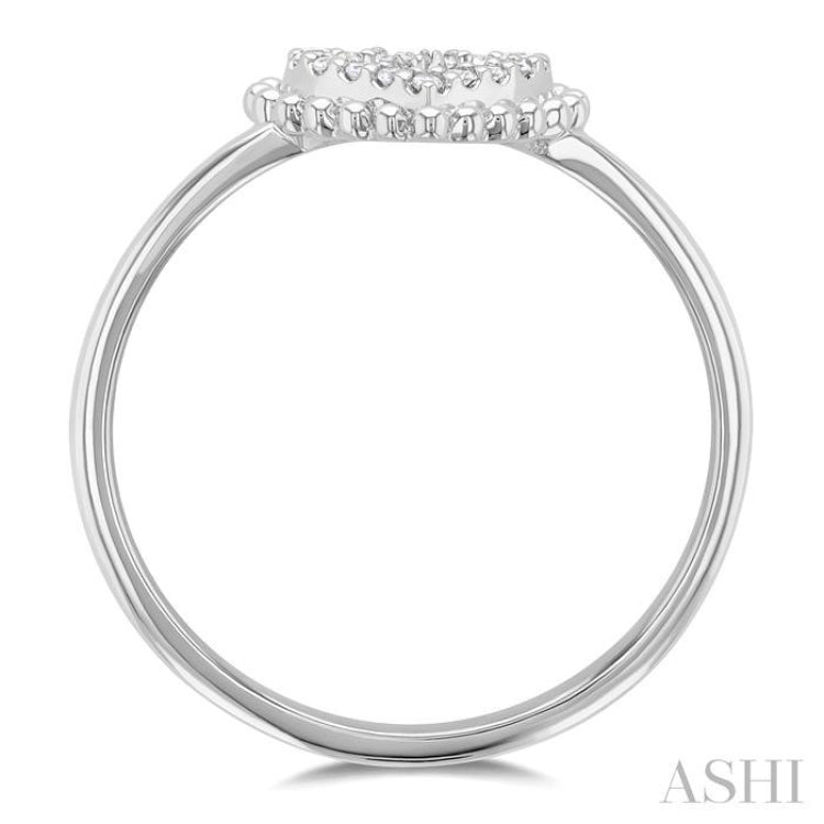 1/10 Ctw Petite Heart Round Cut Diamond Stackable Fashion Ring in 10K White Gold