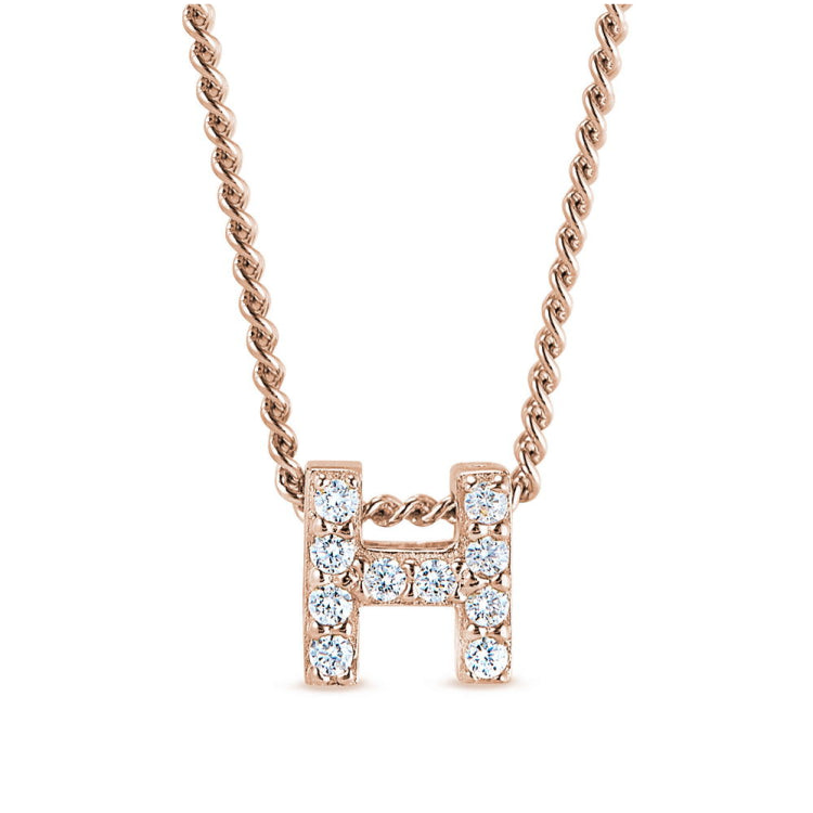 Rose Gold Finish Initial Pendant