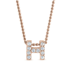 Rose Gold Finish Initial Pendant