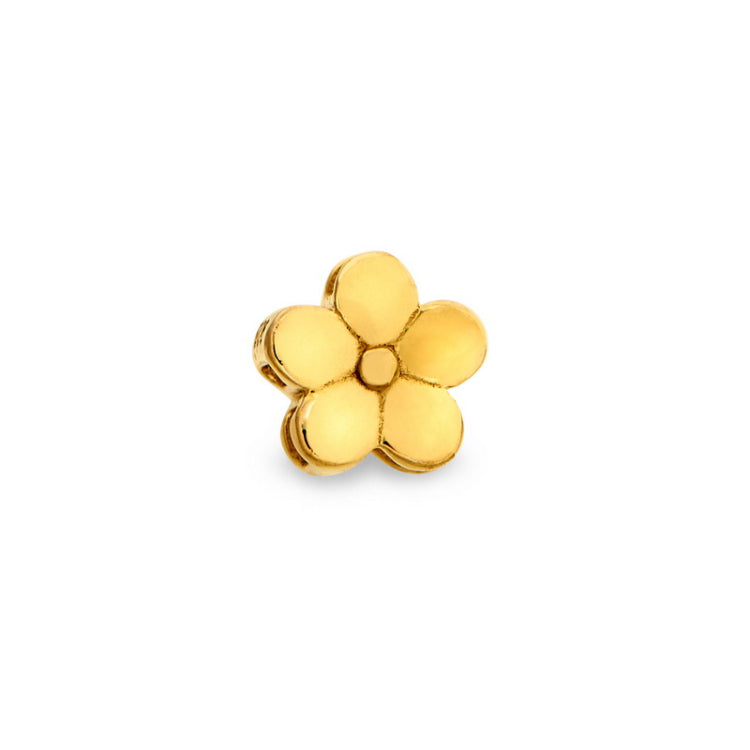 Gold finish sterling silver flower charm