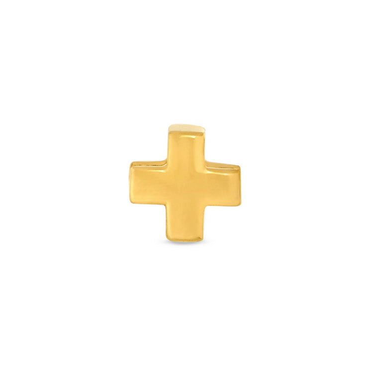 Gold finish sterling silver plus sign charm