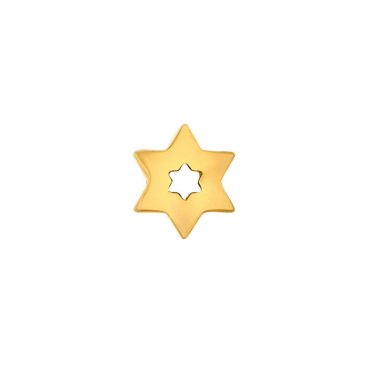 Gold finish sterling silver star of david charm