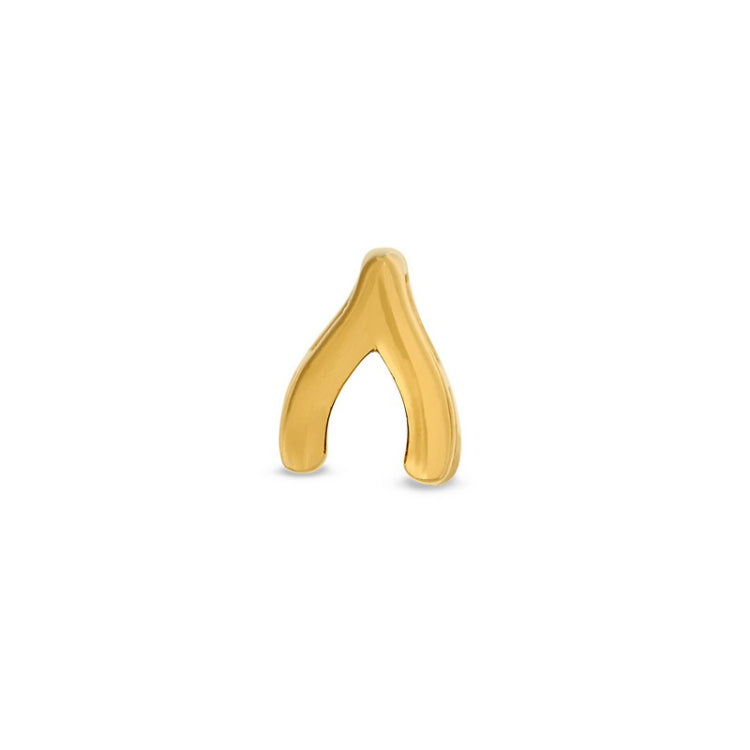 Gold finish sterling silver wishbone charm