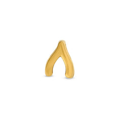 Gold finish sterling silver wishbone charm