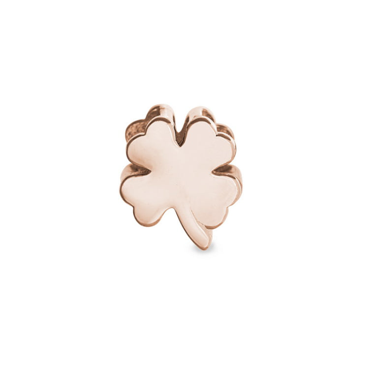 Rose gold finish sterling silver clover charm