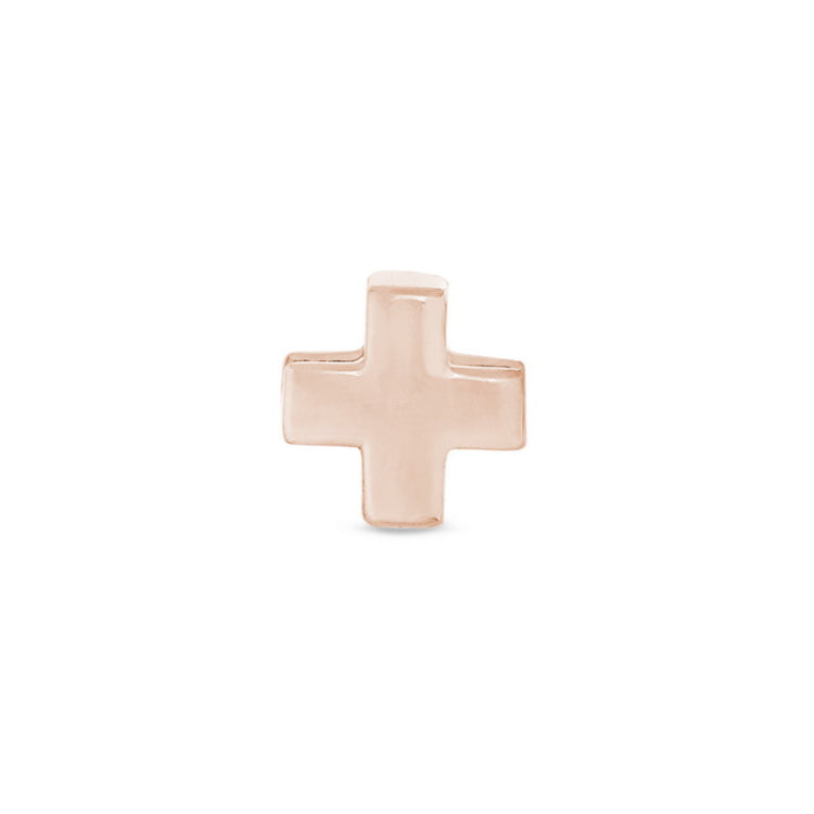 Rose gold finish sterling silver plus sign charm