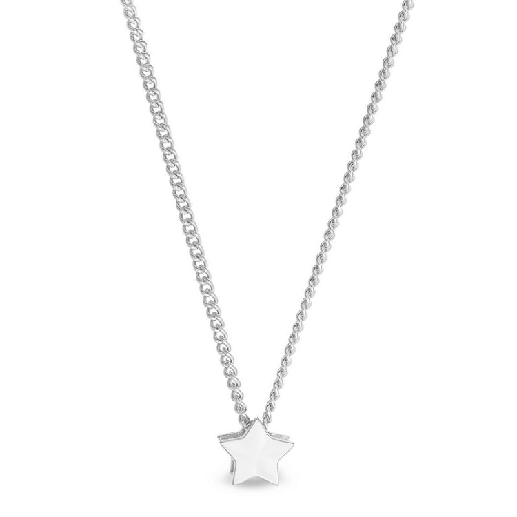 Platinum finish sterling silver star pendant on 18 chain
