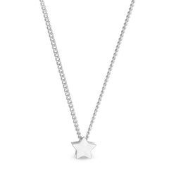 Platinum finish sterling silver star pendant on 18 chain