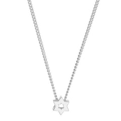 Platinum finish sterling silver star of david pendant on 18 chain