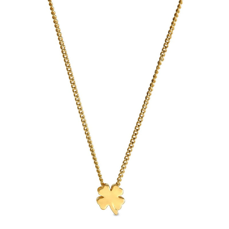 Gold finish finish sterling silver clover pendant on 18 chain