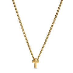 Gold finish finish sterling silver cross pendant on 18 chain